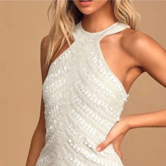 Lulus crystals and feathers dress - Picture 2 of 7